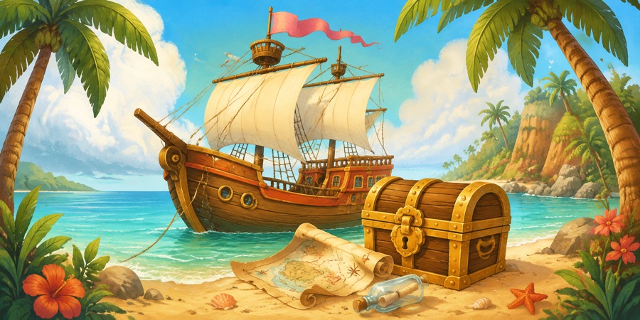 The pirate world from Mori and the Lost Treasure Map