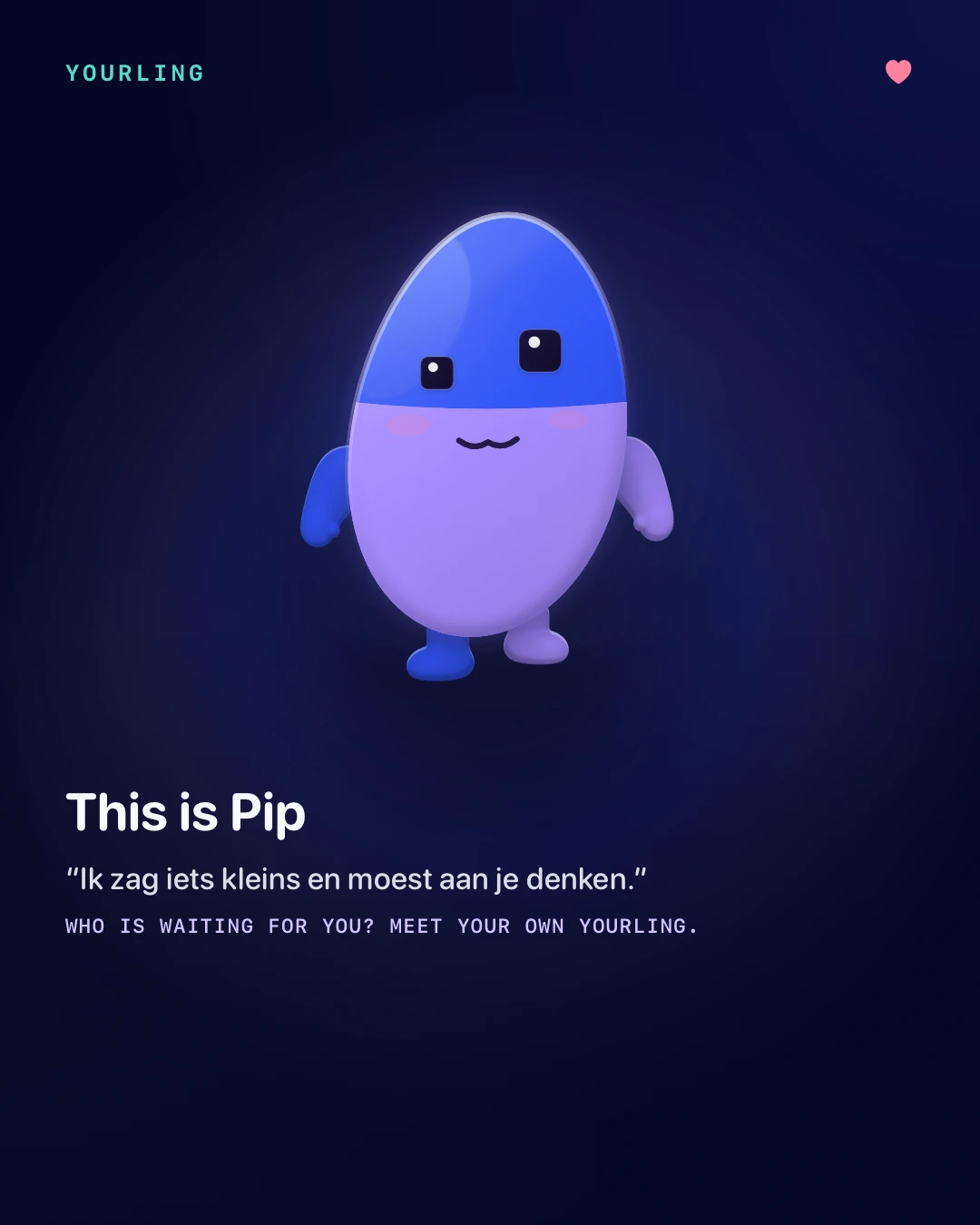 Een deelkaart waarop Pip een klein moment deelt